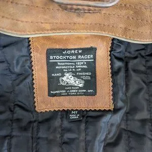 J. Crew | Jackets & Coats | J Crew Stockton Racer Brown Leather